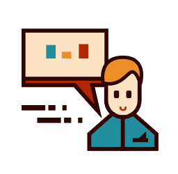attend-class-svgrepo-com Illustration af mand med taleboble