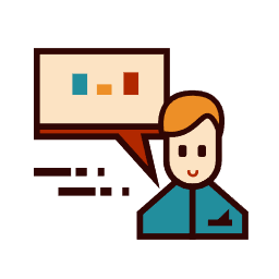 attend-class-svgrepo-com Illustration af mand med taleboble